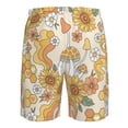 thumbnail image 6 of Kll Groovy Hippie Flower Mushrooms Men'S Casual Summer Beach Shorts Hawaiian Shorts With Pockets-Medium, 6 of 9