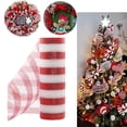 thumbnail image 2 of Decoración de bastón de caramelo rojo y blanco, guirnalda de Navidad hecha a mano, rayas de árbol, fabricación de malla, adorno de Navidad, 26cm x 10 yardas, 2 of 4