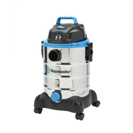 vacmaster 6 gallon, 3 peak hp, stainless steel wet/dry vacuum,