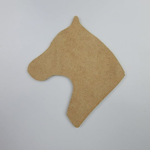 4" Horse Head, Unfinished Wood Art Shape by Wooden Craft Cutouts, 1-8 Thickness