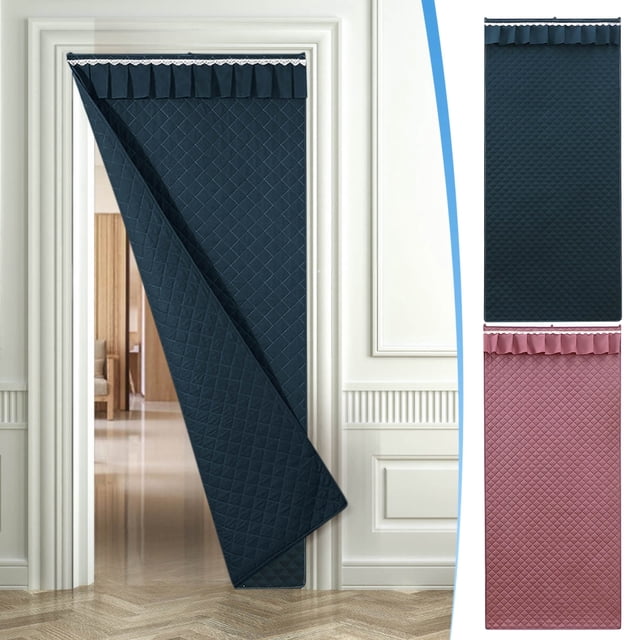 mfyjkho Cortina De Puerta Con Aislamiento Térmico Para Invierno, Con Relleno De Tela Gruesa Que Bloquea El Frío Y Retiene El Calor, 90 X 200 Cm, 1 Unidad
