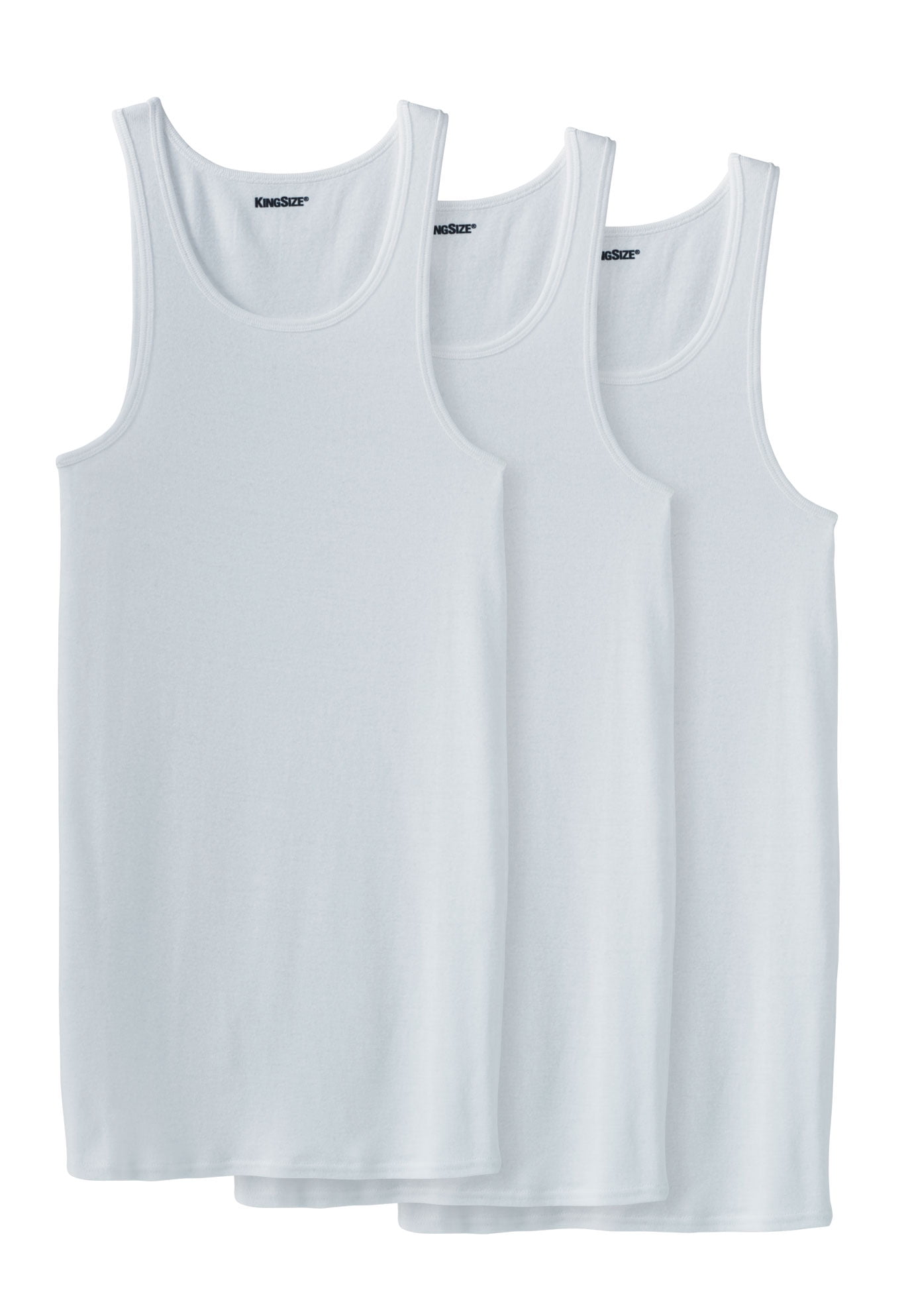 KingSize Men's Big & Tall Cotton Tank Undershirt 3-Pack