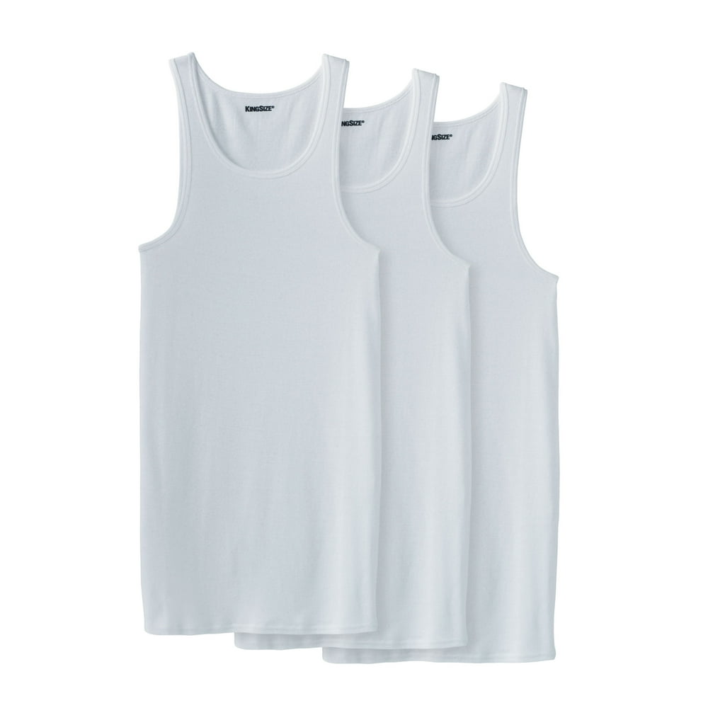 Kingsize Kingsize Men's Big & Tall Cotton Tank Undershirt 3Pack
