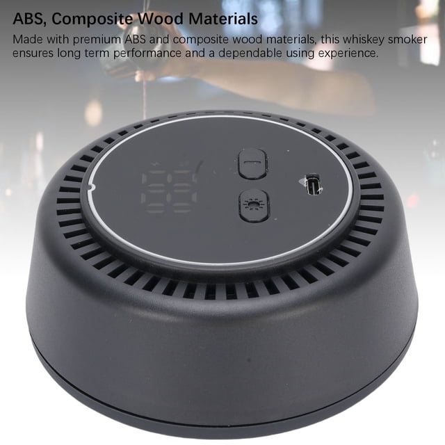 Ahumador De Whisky Eléctrico, Kit De Ahumador De Cóctel Seguro Portátil, Madera Compuesta ABS Con Astillas De Madera Para Alimentos