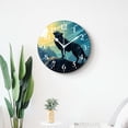 thumbnail image 4 of 12 Inch Wall Clock Battery Operated Silent Clock Decorative for Office, Kitchen, Outdoor, Living Room，Wolf Howling in The Moon Lovely Drawing, 4 of 4