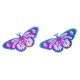 thumbnail image 1 of Ion Plating(IP) 201 Stainless Steel Filigree Pendants Etched Metal Embellishments Butterfly Rainbow Color 23x48x0.2mm Hole: 1.5mm, 1 of 2