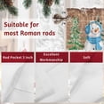 thumbnail image 7 of Merry Christmas Valances for Windows, 54 x 18in, Blue Snowman Xmas Tree Deer Snowflake Wood Grain Rod Pocket Kitchen Valance Curtain Light Filtering Window Treatments for Living Room Bedroom, 1 Panel, 7 of 7