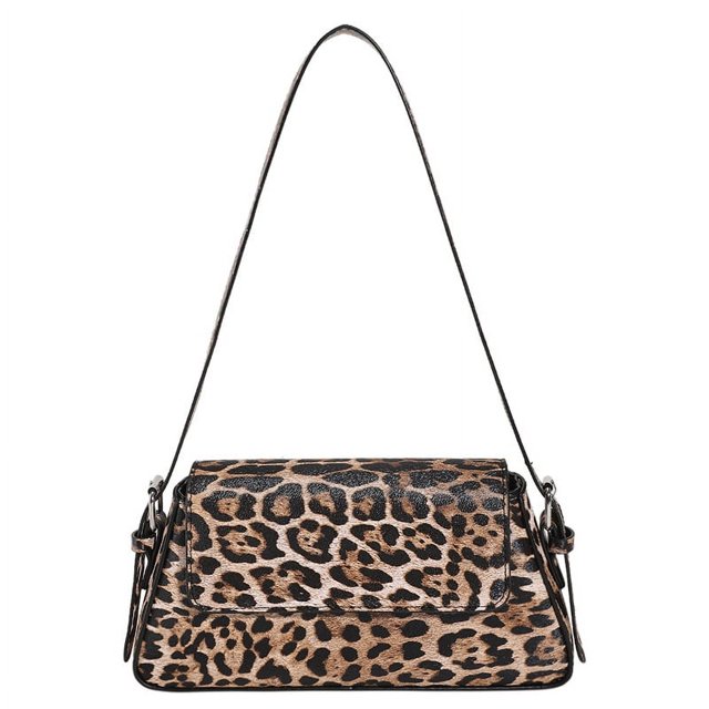 Bolso de cuero de PU para axila impermeable para mujer Color sólido estampado de leopardo Y2K bolsos de viaje