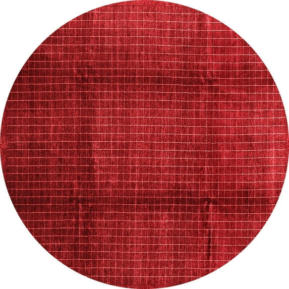 Ahgly Company Indoor Round Abstract Red Contemporary Area Rugs, 8' Round