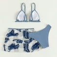 thumbnail image 3 of SILVERCELL Girls Summer Leaf Patterns Bikini Swimsuit Set Bikini Top，Skirt and Triangle Pants Three Piece Set for 8-13 Years Kids, 3 of 4