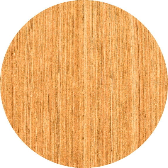 Ahgly Company Indoor Round Abstract Orange Contemporary Area Rugs, 6' Round