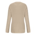thumbnail image 5 of Lovskoo 2024 Sweaters for Women Trendy V-Neck Long Sleeve Top Solid Pocket Sweater Beige, 5 of 6