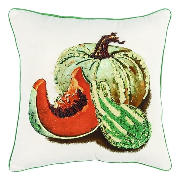 Rizzy Home Gourds/Pumpkins 20" x 20" Cotton Duck Pillow Cover-Multi-Color