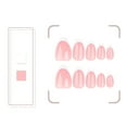 thumbnail image 4 of Short Almond Press on Nails White French Tip for Girls Women Sumer Pink Nude Fake Nails, 4 of 6