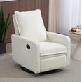 thumbnail image 2 of Leumius Swivel Rocking Chair,Manual Upholstered Glider Recliner Rocking Chair for Nursery and Living Room,White, 2 of 9