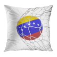 thumbnail image 1 of BOSDECO Activity Venezuela Venezuelan Soccer Ball Inside the Net in 3D Rendering Athletic Competition Country Cup Pillowcase Pillow Cover Cushion Case 18x18 inch, 1 of 1