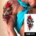 thumbnail image 5 of 1 Lion Men waterproof temporary body fake sticker, arm hand cool art, black transfer clock, 5 of 10