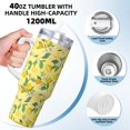 thumbnail image 3 of Fuzoiu Lemon (2) Print 40OZ Ice Bully Stainless Steel Insulated Cup with Handle and Straw - Perfect for Travel and Sports, 3 of 8