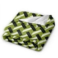 thumbnail image 3 of ZNDUO Lightweight Microfiber Bed Blanket, Slime Green Houndstooth Pattern Super Soft Flannel Cozy Throw Blankets, 60"x50", 3 of 8
