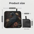 thumbnail image 3 of Crow Raven Flowers Gothic Black Foldable Seat Cushion for Bleachers, Stadium Seats, Camping & Outdoor Events, Portable Lightweight Pad with Carabiner, 3 of 6
