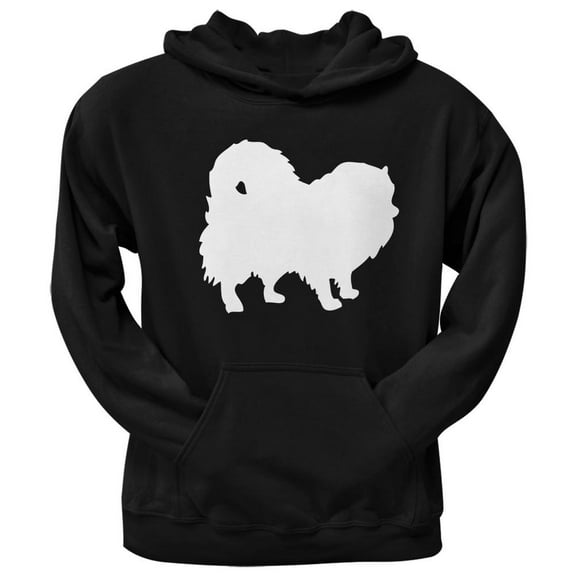 Old Glory Mens Pomeranian Silhouette Long Sleeve Graphic Hoodie