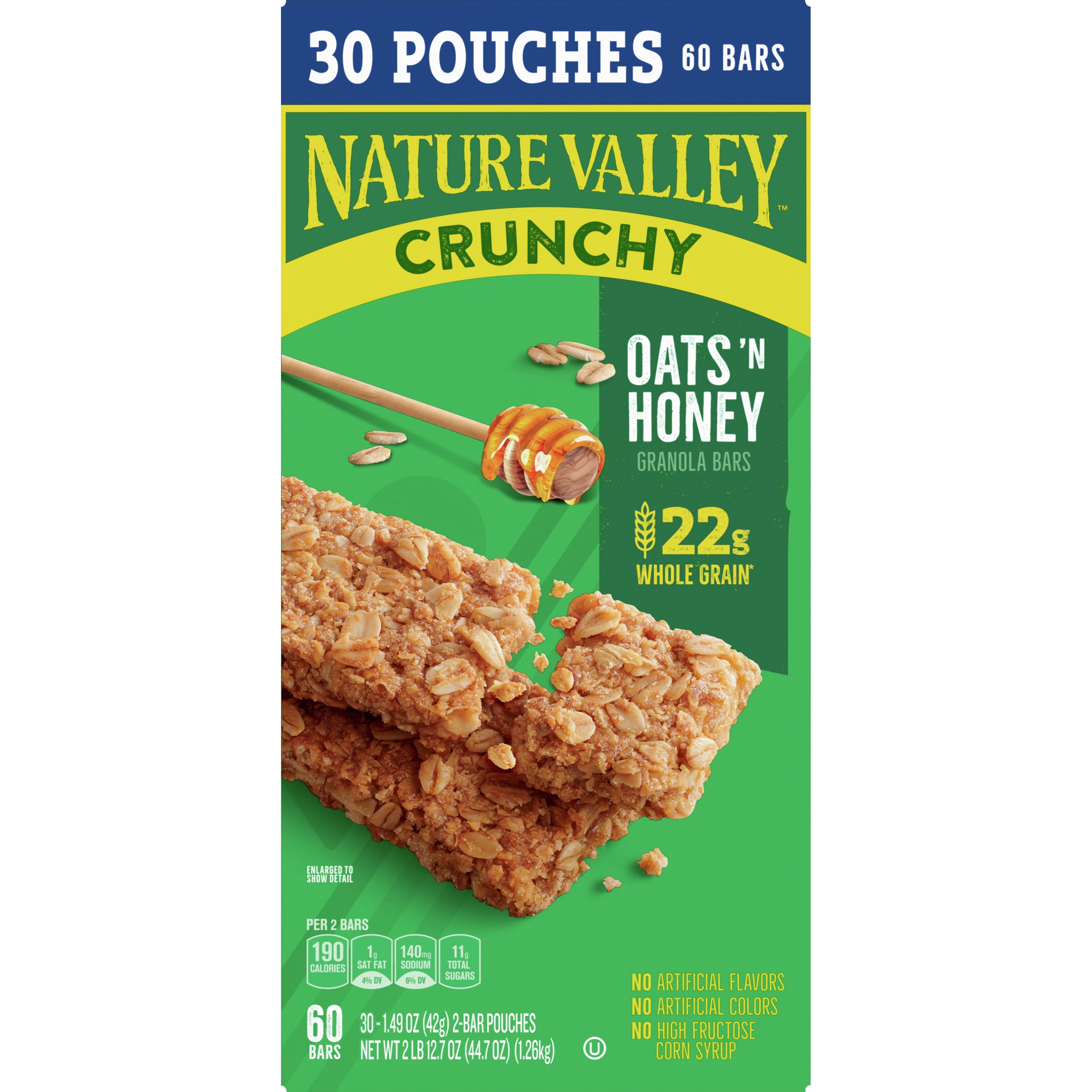  Nature Valley Crunchy Granola Bars, Oats 'n Honey, 12 Bars,  8.94 OZ (6 Pouches) : Grocery & Gourmet Food