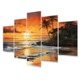 thumbnail image 2 of Designart "Sunset Over the Caribbean Island III" Nautical & Beach Metal Wall Decor Set, 2 of 5