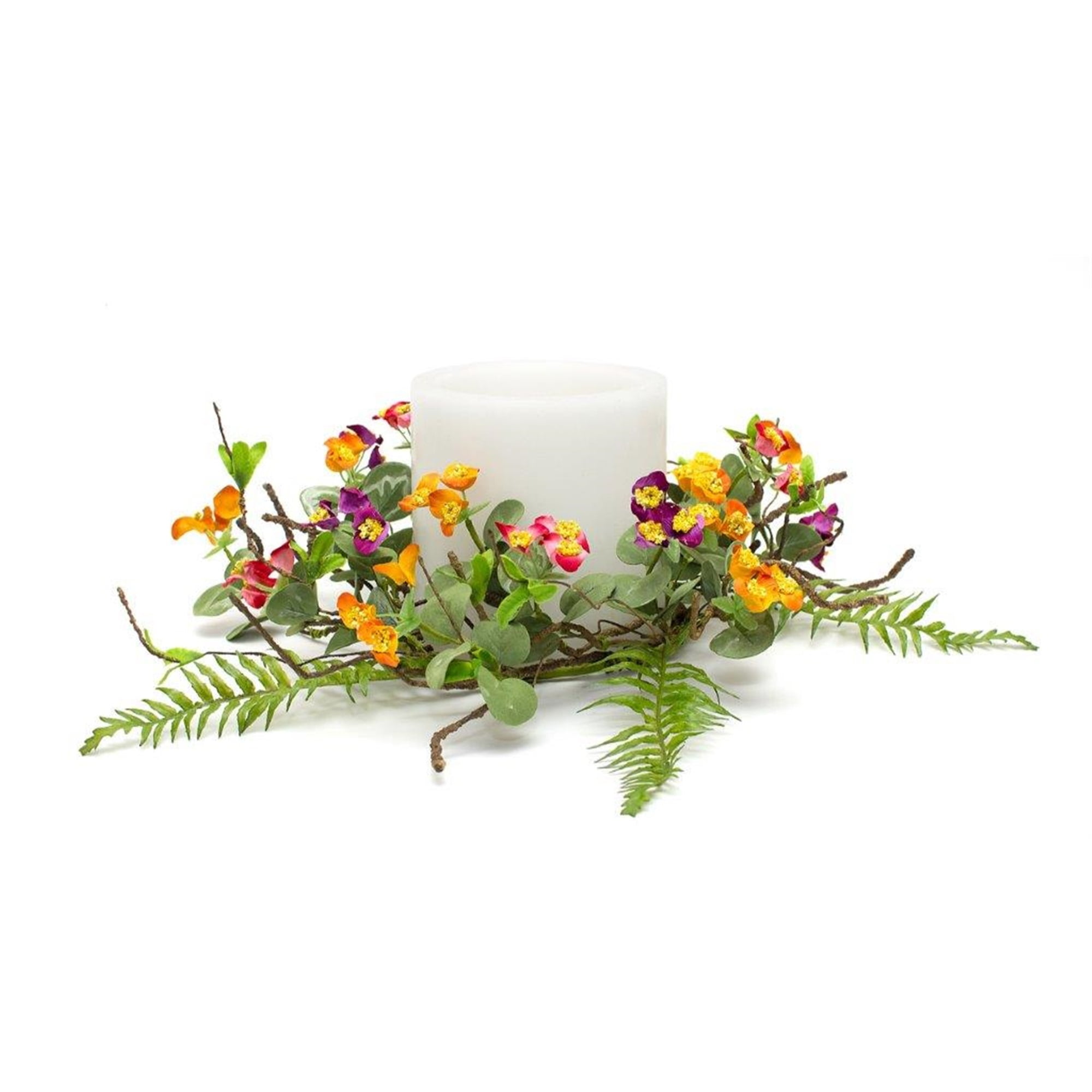 Mini Floral Candle Ring 18"D Paper/Plastic (Fits a 6" Candle)