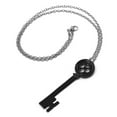 thumbnail image 3 of Black Key Pendant Necklace Geometric Jewelry for Women Men Minimalist Maternal Keepsake Daughter Son Symbolic Elegant Chain, 3 of 8