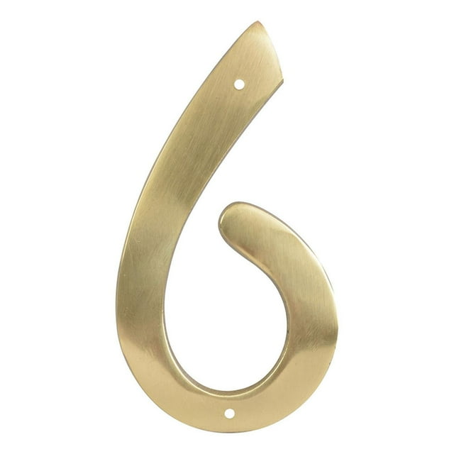 Número 6 Hy-Ko Latón Dorado 10.16Cm Para Fachadas