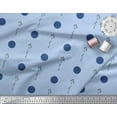 thumbnail image 2 of Soimoi Blue Cotton Cambric Fabric Dots & Leaves Decor Fabric Printed Yard 58 Inch Wide, 2 of 3