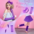 thumbnail image 3 of Loritta 80s Costumes for Women Fancy Outfit Accessories Set with Fishnet Gloves Leg Warmers Tutu Skirts for Theme Party, 3 of 7