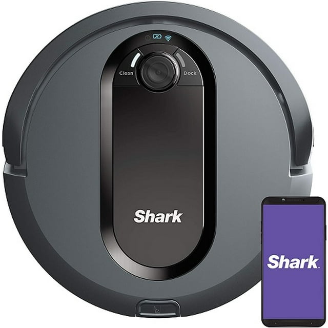Shark IQ Robot Vacuum AV970, black with Self Cleaning Brushroll, Advanced Navigation, Alexa Compatible, Wi Fi Connected Shark AV970