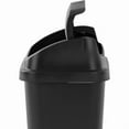 thumbnail image 4 of Indoor Black Swing Top Waste Can 7.8gal - 21.375" Tall Textured Plastic Trash Bin with Lid, 4 of 8