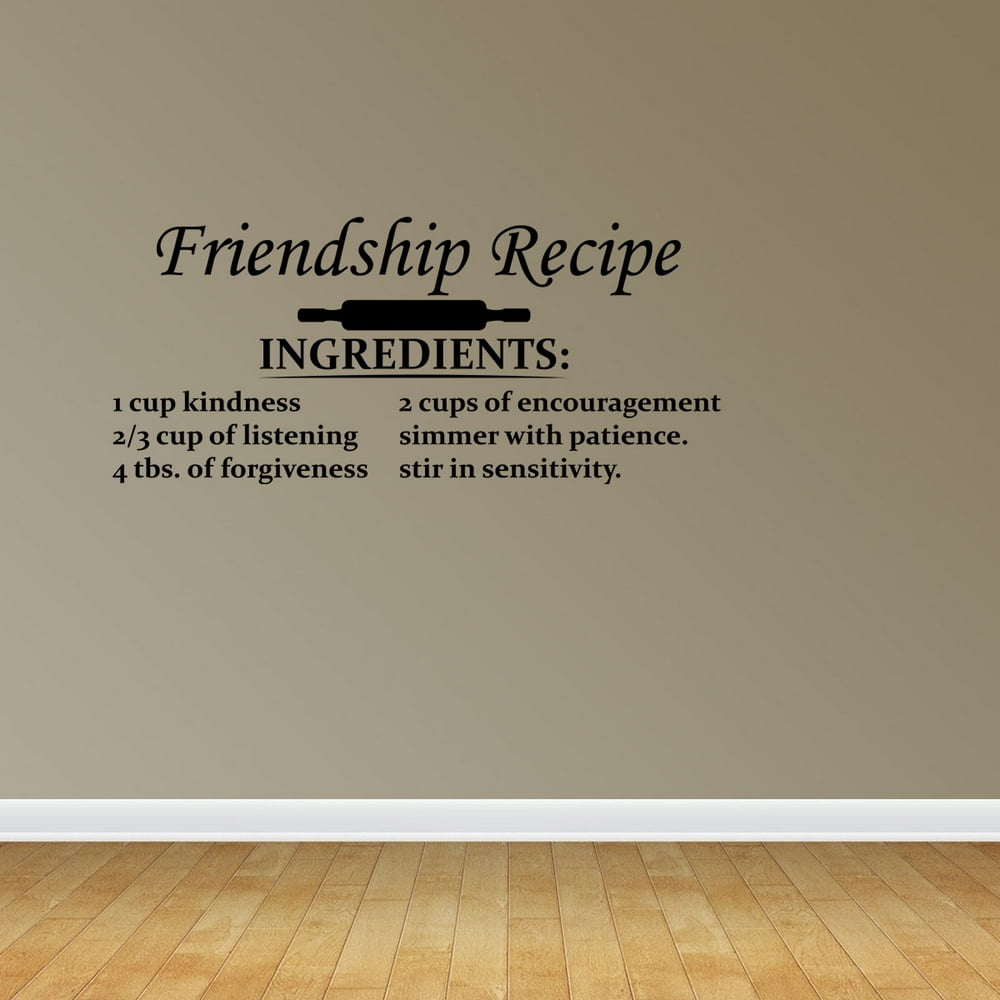 Friendship Recipe Quote Vinyl Decals Kitchen Decal Gift For Friend ...