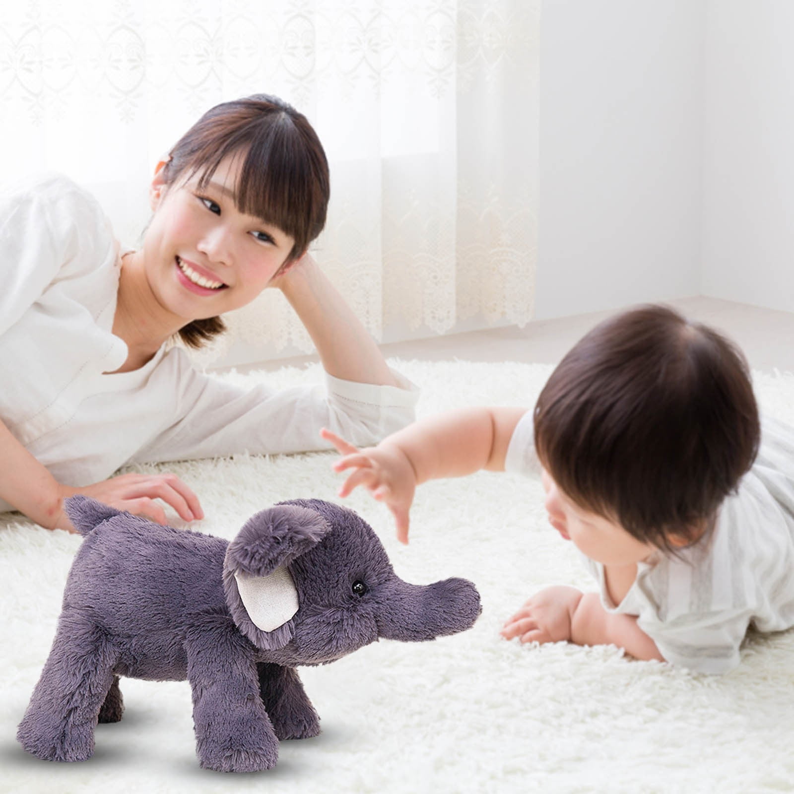 RUIG 15/20/23.6 Inchs Elephant Weighted Stuffed Animals,Sensory Comfort Plush Throw Pillow Toy, Kawaii Plushies Hugging Toy Gifts for Kids & Adults, Birthday Easter Gift