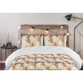 thumbnail image 5 of Ambesonne Retro Down Alternative Quilt Comforter, Lily Blossoms and Leaves Art, Twin XL, Orange Umber and Khaki, 5 of 5