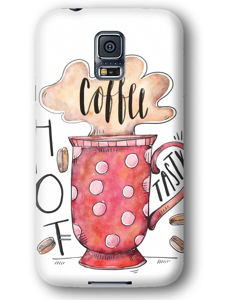 Image Of Hot Coffee Illustration Watercolor On White Samsung Galaxy S5 Phone Case Walmart Com Walmart Com