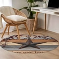 thumbnail image 4 of Texas Star Vintage Round Area Rug 3.3Ft Washable Circle Rugs for Dining Room Table, Berry Grey Blue Brown Wooden Non-Slip Carpet Floor Mats Indoor Outdoor Carpet Runner Aesthetic Home Decor, 4 of 8