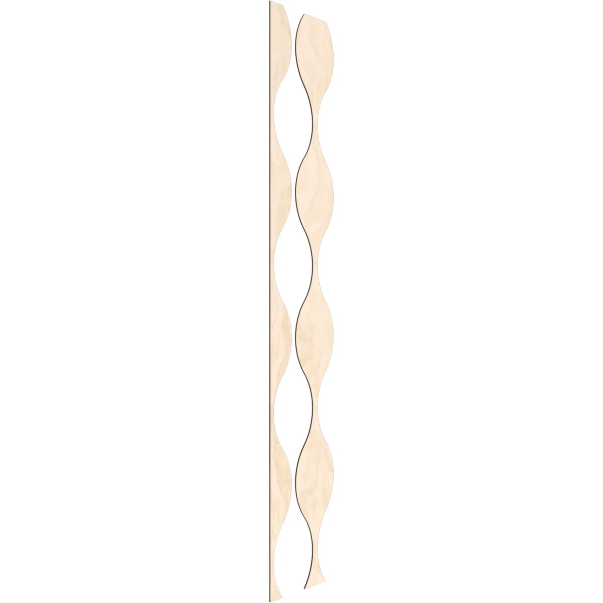 Ekena Millwork 94"H x 1/4"T Ozark Adjustable Wood Decorative Slat Wall Panel Kit, Birch (contains 8 Slats + 1 Straight Edge Starter Slat)