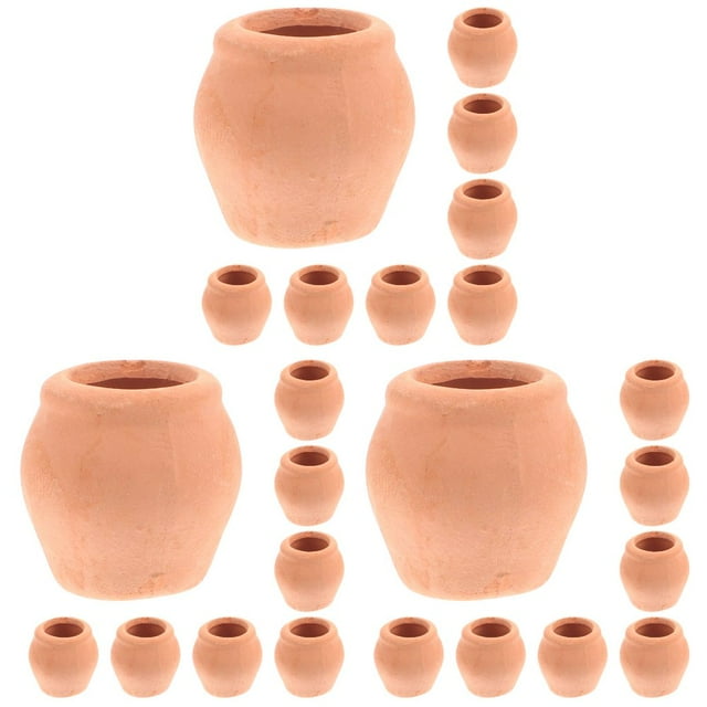 AMERTEER 24 pcs Mini Clay Planter Pots Small Ceramic Succulents Planter Pots Mini Ceramic Plant Pot
