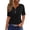 Black, variant on Womens Blouses Loose Fit Comfy Cotton Blend Plus Size Tops Solid Plus V-Neck Tshirts Holiday Beach Short Sleeve Blouse Casual Cotton Linen T-shirt Cozy Style Ladies Tee Tshirt Pi