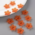 thumbnail image 6 of Frosted Acrylic Bead Caps 5-Petal Flower Orange Red 19.5x20x5.5mm Hole: 1.6mm about 740pcs/500g, 6 of 6