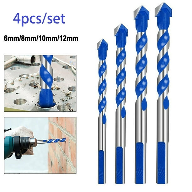 Goodhd 4Pcs Multipurpose Tile Drill Bit Set Carbide Tip For Wood Metal