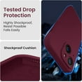 thumbnail image 4 of for iPhone 15 Case, Silicone Upgraded [Camera Protection] Phone Case with [2 Screen Protectors], Soft Anti-Scratch Microfiber Lining Inside, 6.1 inch, Plum, 4 of 11