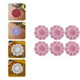 thumbnail image 1 of 6 Pcs Sets de Table en Dentelle Isolée Creuse Crochet Floral Rond Coasters Fournitures Ménagères, 1 of 8