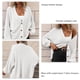 thumbnail image 5 of Cárdigan de punto informal para mujer, suéter con cuello en V, abotonado, manga larga, dobladillo suelto, prendas de vestir de gran tamaño, abrigo blanco S, 5 of 6