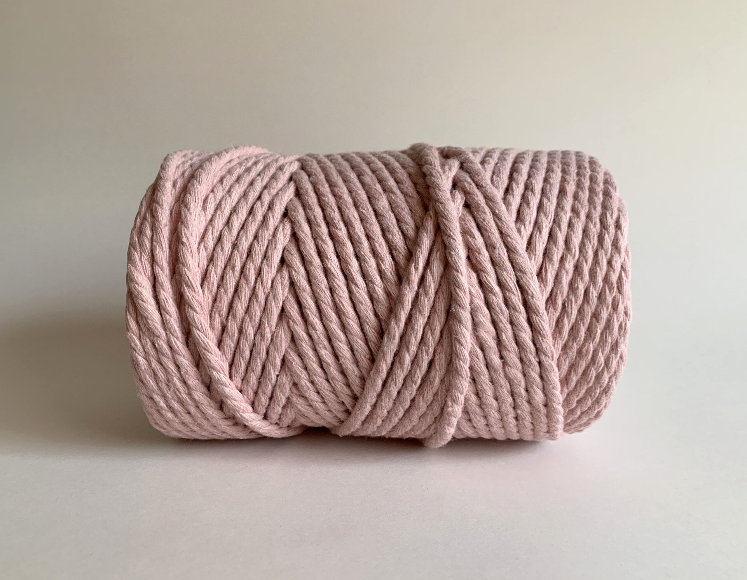 5mm 3 Strand Craft Cord Recycled Cotton Macrame Rope - Light Pink