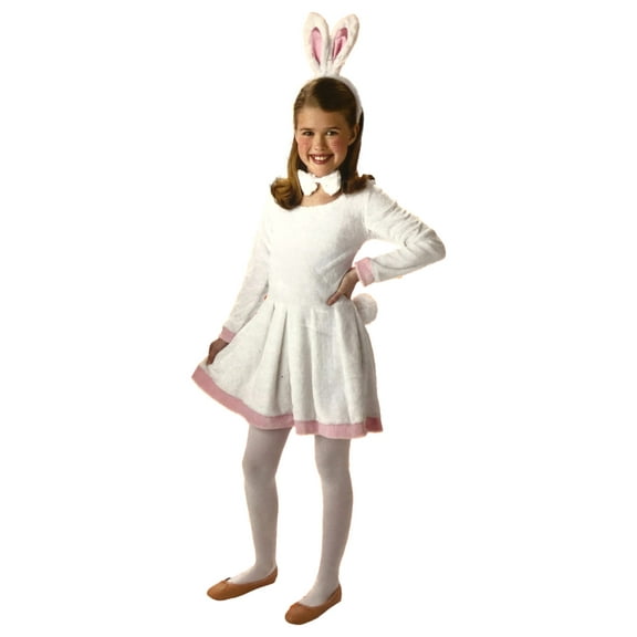 Girls White Plush Velour Dress Halloween Costume Small (4-6)