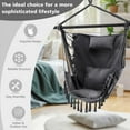 thumbnail image 5 of YYAo Hammocks Hanging Chair, Macrame Chair, Hammock Chair, Hanging Rope Swing Chair with Soft Pillow and Cushions-Gray, 5 of 9